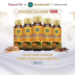 Gói 5 chai Nước Sâm Đông Trùng Hạ Thảo Giải Độc Gan Tăng Đề Kháng 555  Kim Cương Vàng