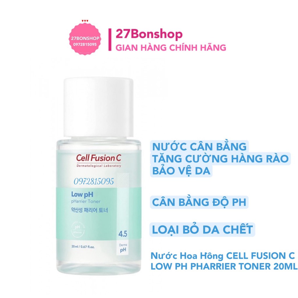 NƯỚC HOA HỒNG CELL FUSION C LOW pH PHARRIER TONER 20ML