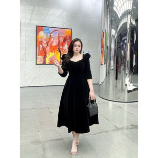 BIGSIZE VÁY NHUNG VIỀN NGỌC CỔ - 20054