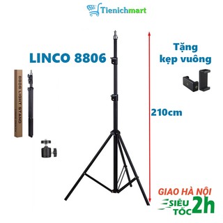 HOẢ TỐC HÀ NỘI - Chân đèn chụp ảnh LINCO 8806 livestream, tripod đa năng cao 2m tặng kèm kẹp điện thoại
