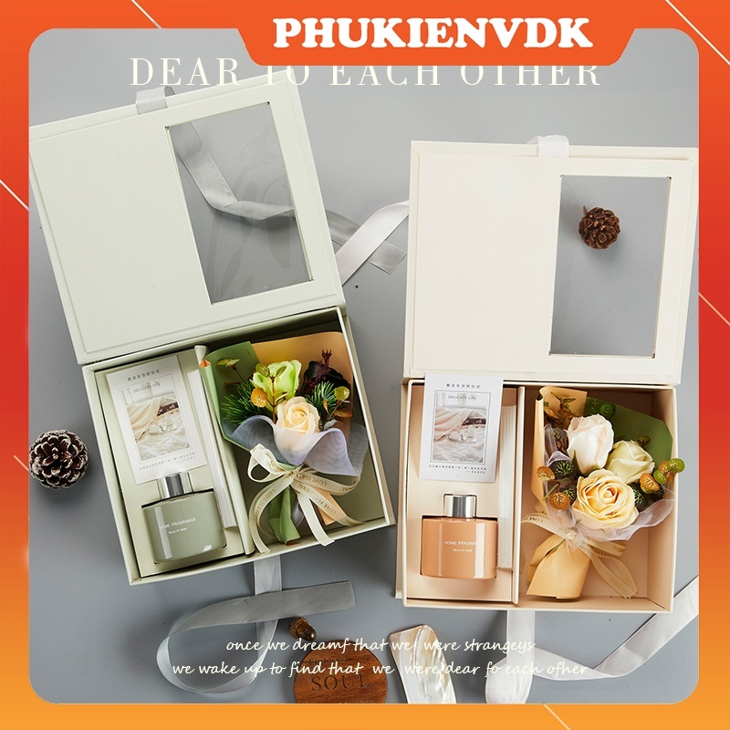 Tinh Dầu CITTA Khuếch Tán Kèm Hộp Túi Quà Tặng Và Hoa Lụa Sang Chảnh 14/2 8/3