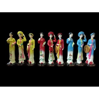 Full set bộ 3 tượng cô gái 3 miền Bắc Trung Nam 16cm