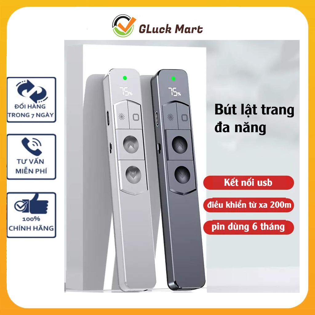 Bút Trình Chiếu Điều Khiển Từ Xa Powerpoint chỉ Lazer thuyết trình chiếu Slide không dây Chỉ Phạm Vi Xa 100m Chuyển Tran