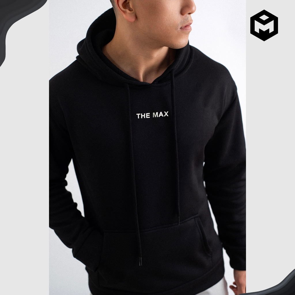 Áo khoác hoodie đen vải nỉ trần bông cao cấp GYMMAX G1049