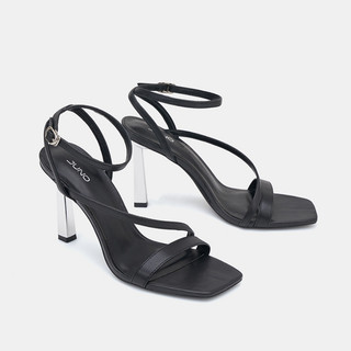 Giày Sandal 11cm Nữ Thời Trang JUNO Mũi Vuông Quai Chéo SD11021