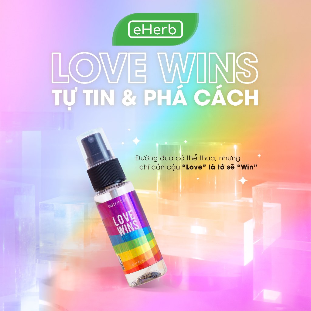 [FOR LGBTQ+] Xịt Thơm Bodymist Lovewins Nước Hoa Unisex Lưu Hương 6H Hương Hoa &amp; Xạ Hương BODYMISS 30ml (Chai)