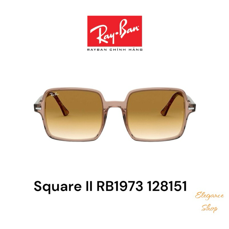 [Chính Hãng] Kính Mát RayBan Square II RB1973 1281/51 Brown Gradient Chống Tia UV, Kính Râm Nam Nữ RayBan ELEGANCE Shop