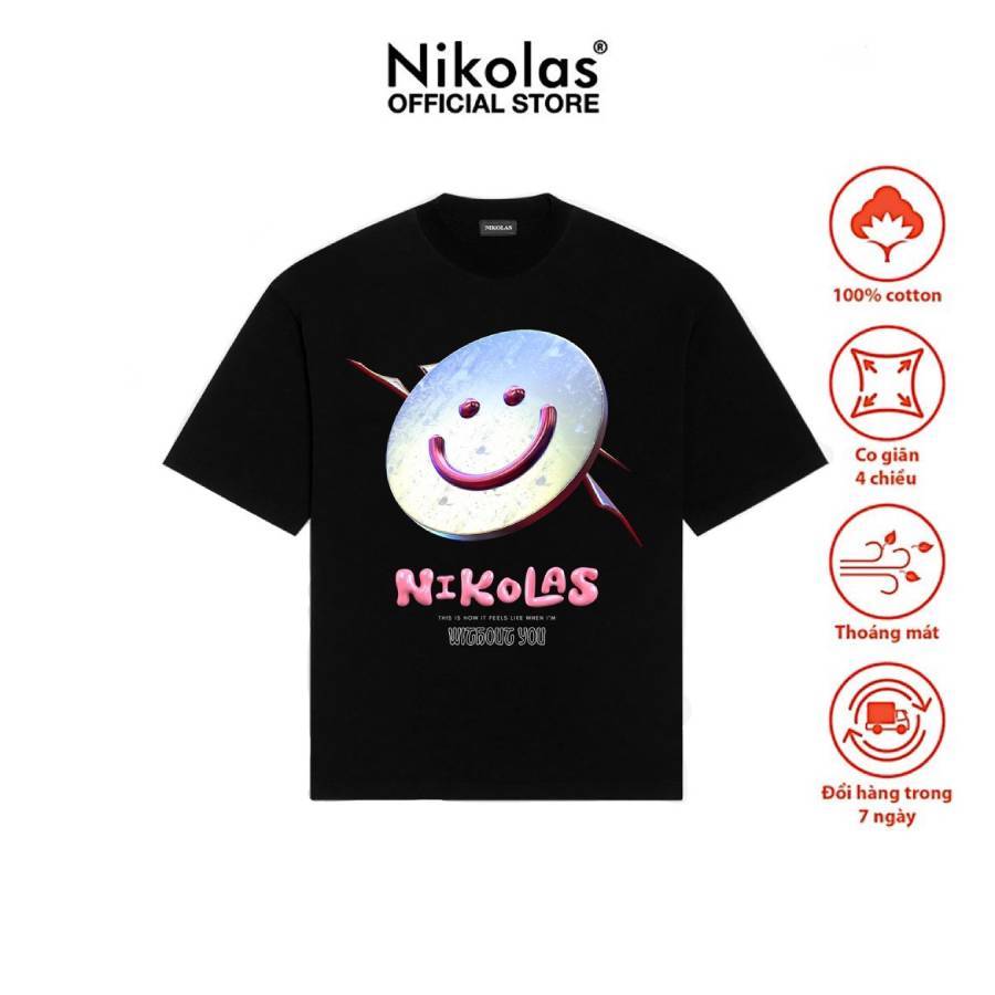 Áo thun Unisex Nikolas 100% Cotton SMILE Tee