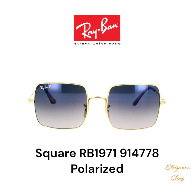 [Chính Hãng] Kính Mát RayBan Square RB1971 9147/78 Blue Polarized chống tia UV, Kính Râm Nam Nữ RayBan ELEGANCE Shop