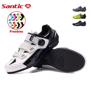 Santic Không Khóa Giày Đi Xe Đạp Cho Nam Nữ Fitgo Phối Hệ Thống Xe Đạp Đường Bộ Thoáng Khí Không Cleats Giày WS23042