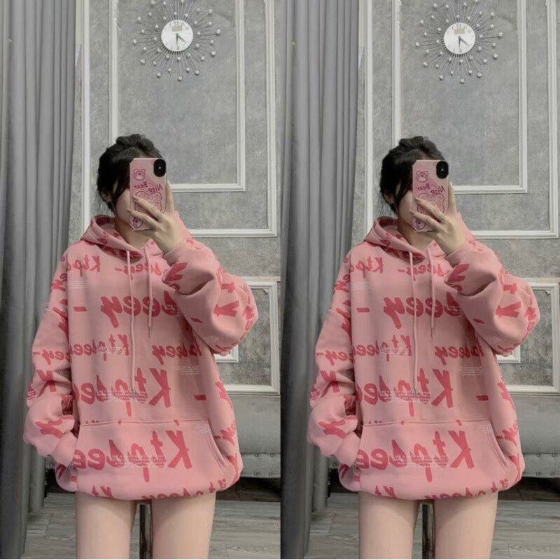 ÁO HOODIES IN TOÀN THÂN MŨ HAI LỚP NỈ LÓT BÔNG ẤM XINH SHOP