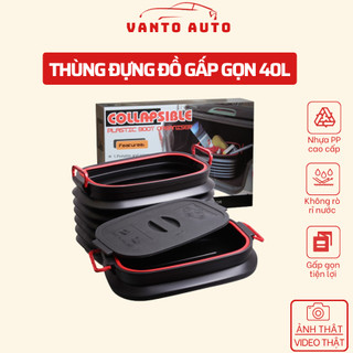 Thùng đựng đồ ô tô co giãn gấp gọn 40 lít - hộp đựng đồ cốp sau ô tô