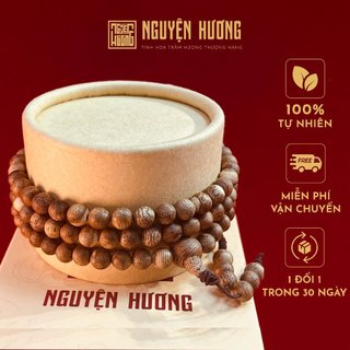 Vòng tay trầm hương Nguyện Hương, Vòng 108 hạt Trầm Tốc Việt, 20 năm tích trầm, kích thước 6/7/8 mm