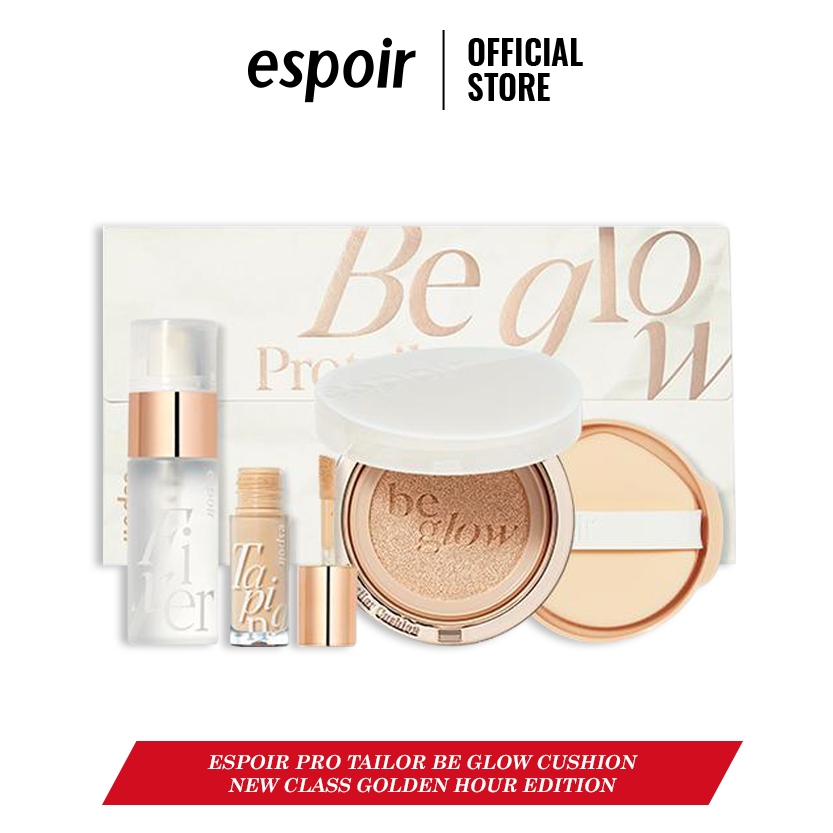 [SET - Tặng Xịt Khóa Nền + Concealer] Phấn Nước Espoir Pro Tailor Be Glow Cushion New Class Golden Hour Edition 13g