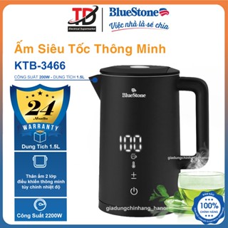 Ấm Đun Siêu Tốc BlueStone KTB-3466, Nút Cảm Ứng - Đèn LED Báo Nhiệt 1.5Lít - 2200W , Bảo Hành Chính Hãng 2 Năm