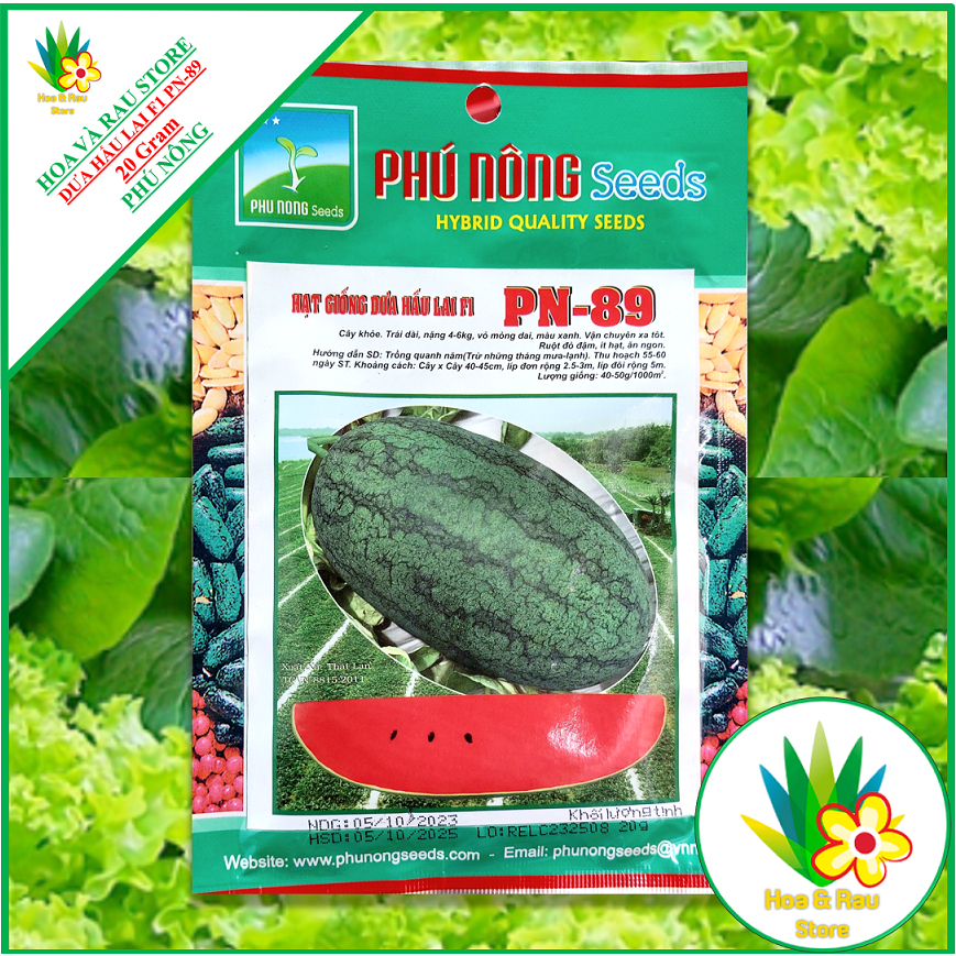 Hạt giống DƯA HẤU LAI F1 PN-89 - 20Gram - Phú Nông - Hoa và Rau Store