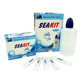 Bộ 1 bình pha rửa mũi + 30 gói muối Seakit (Muối tinh khiết New Zealand)