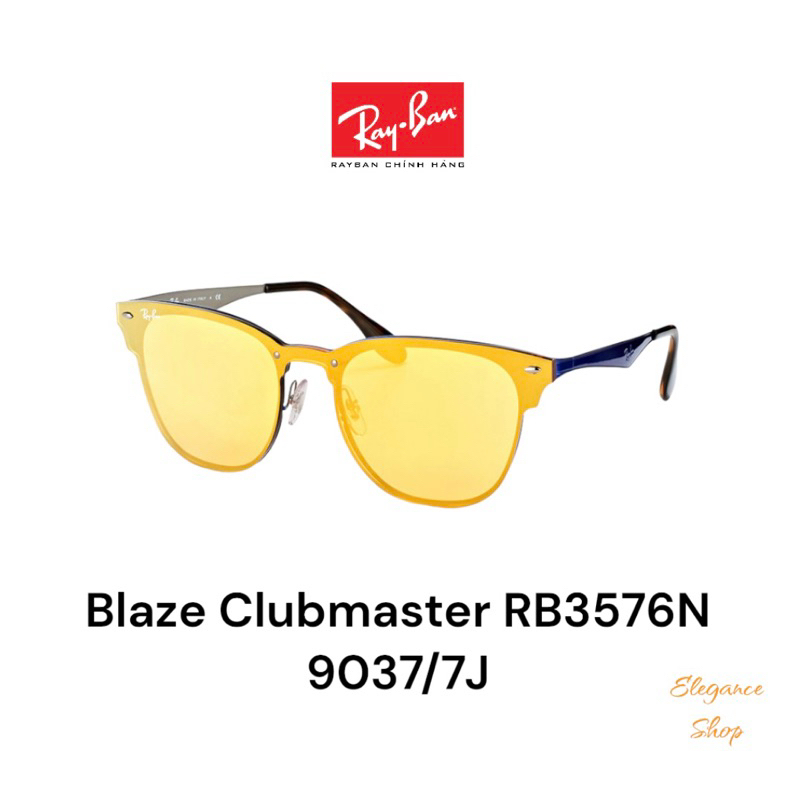 [Chính Hãng] Kính Mát RayBan Club Blaze RB3576N 9037/7J Yellow Mirror chống tia UV, Kính Râm Nam Nữ RayBan ELEGANCE Shop