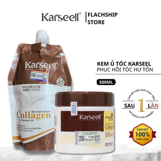 Kem ủ tóc phục hồi siêu mượt Collagen KARSEELL Maca 500ml, tóc đẹp chuẩn salon
