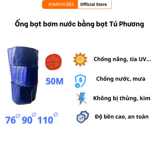 Ống bơm nước bằng bạt tú phương may 2 lần chỉ dài 50m phi 76 - 90 - 110