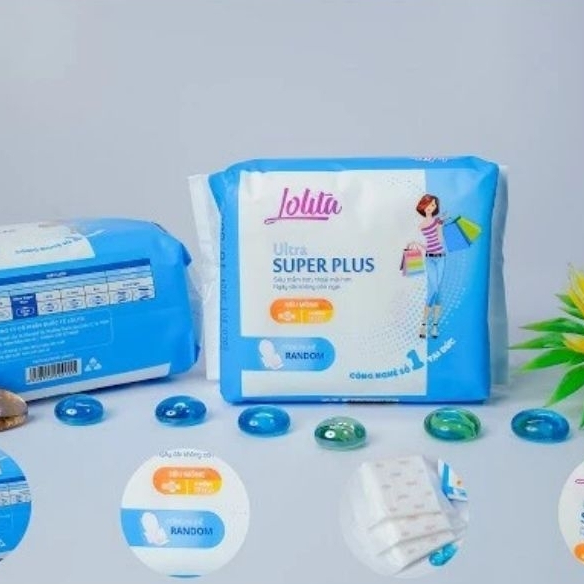 Băng Vệ Sinh Siêu Thấm FREESHIP Super Plus Utra có cánh 24cm Lolita 8Miếng