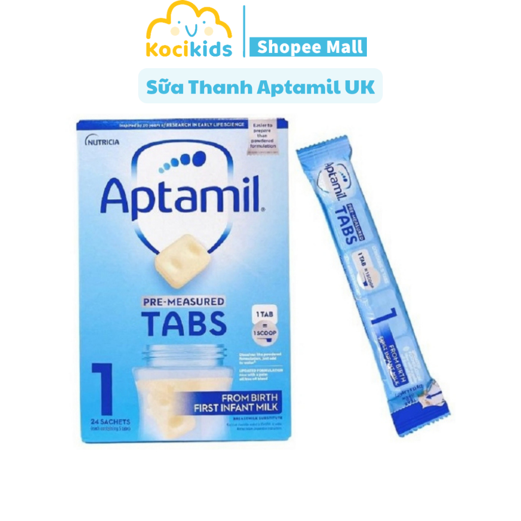 Sữa Aptamil UK số 1, số 2 Dạng Thanh Cho Bé 0- 6 Tháng, 6-12 Tháng