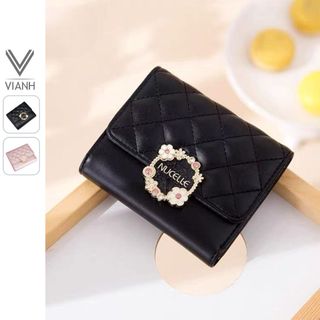 Ví nữ mini cute Nucelle ViAnh Store cầm tay đẹp thanh lịch đựng tiền thẻ nhiều ngăn da mềm 070586AA
