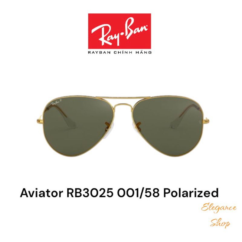 CHÍNH HÃNG Kính mát phân cực unisex RayBan Aviator RB3025 001/58