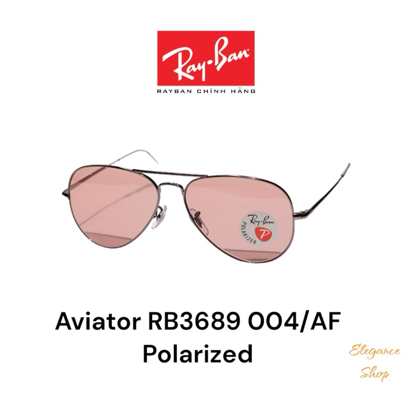 [Chính Hãng] Kính Mát RayBan RB3689 004/AF Pink Polarized chống tia UV, Kính Râm RayBan Nam Nữ ELEGANCE Shop