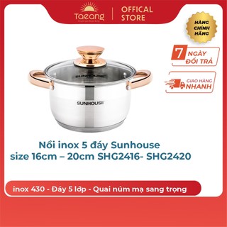 Nồi inox 5 đáy sunhouse size 20cm shg2420