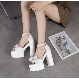 GIÀY SANDAL CAO GÓT PHỐI NƠ 14P