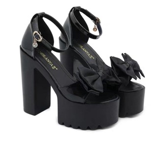 GIÀY SANDAL CAO GÓT PHỐI NƠ 14P