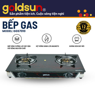 Bếp gas dương Goldsun GGS7010 mặt kính cường lực, thiết kế hiện đại, ngọn lửa tỏa đều, tiết kiệm gas