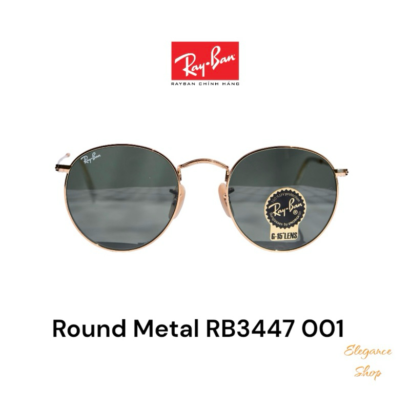 Kính RayBan Chính Hãng Unisex RB3447 Round Metal chống tia UV, kính râm RayBan ELEGANCE Shop