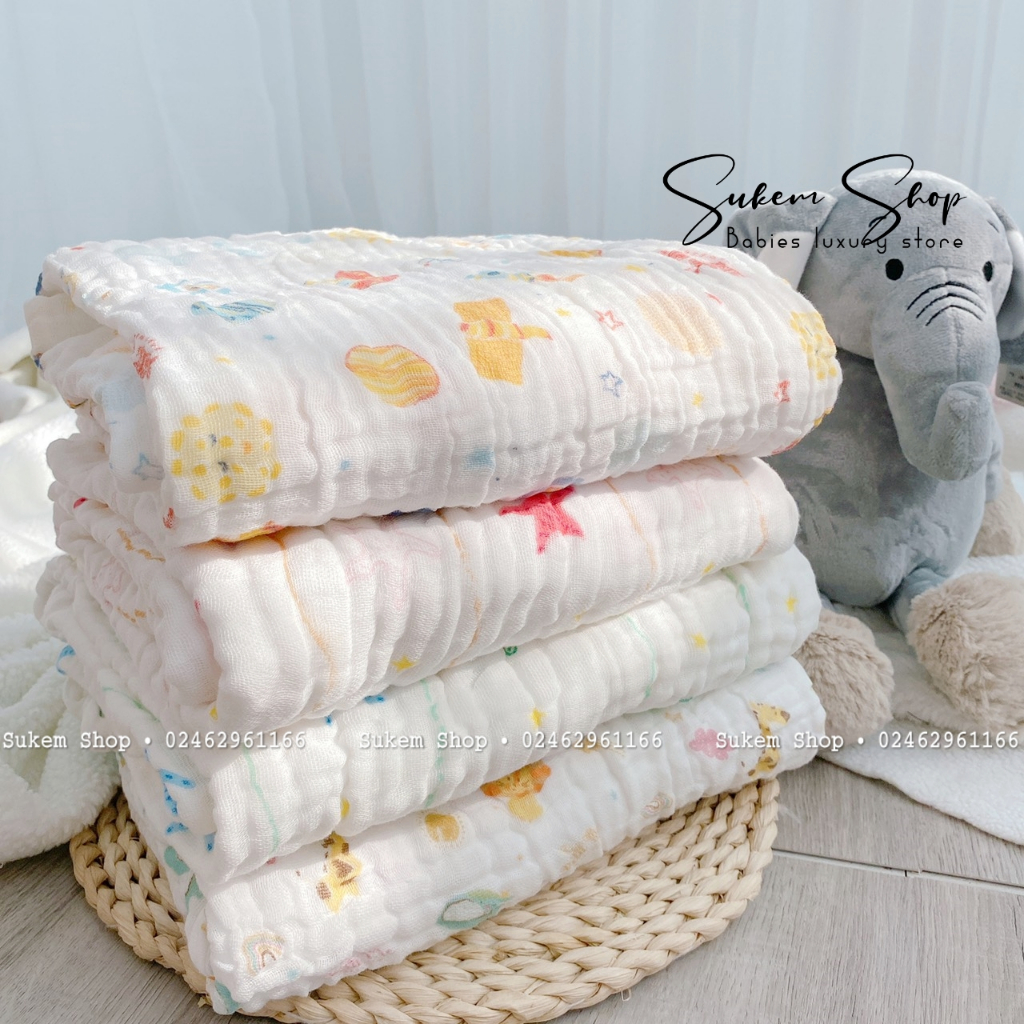Khăn Tắm Petitme 6 Lớp Chất Liệu Cotton Oganic Tự Nhiên,Thấm Hút Tốt An Toàn Cho Bé 1 Chiếc