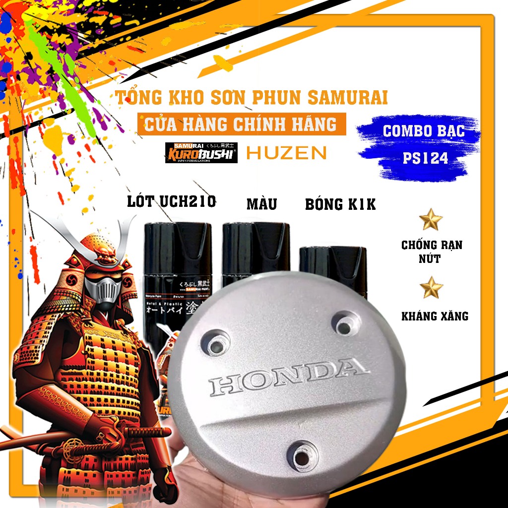 Combo màu bạc lốc dream wave Ps124 SAMURAI cực đẹp chống rạn nứt kháng xăng công nghệ nhật bản 3 cha