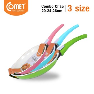 Combo 3 chảo chống dính Ceramic Comet CH11- 20 & CH11-24 & CH11-26