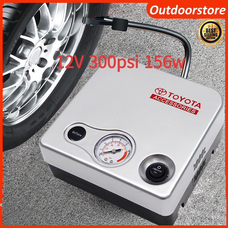 🔥FREESHIP🔥 Bơm lốp xe ô tô,Xe Hơi,Bơm Toyota (Trắng) Tự Ngắt Cao Cấp - Hàng sản xuất chính hãng