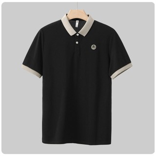 Áo thun Polo nam thêu logo U phối màu viền cổ cực chuẩn vải cotton co giãn 4 chiều