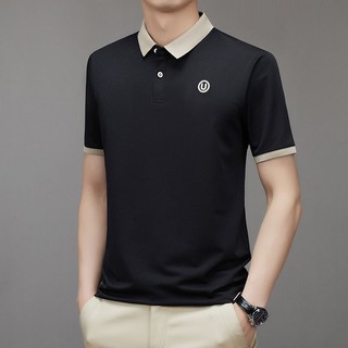 Áo thun Polo nam thêu logo U phối màu viền cổ cực chuẩn vải cotton co giãn 4 chiều cá tính