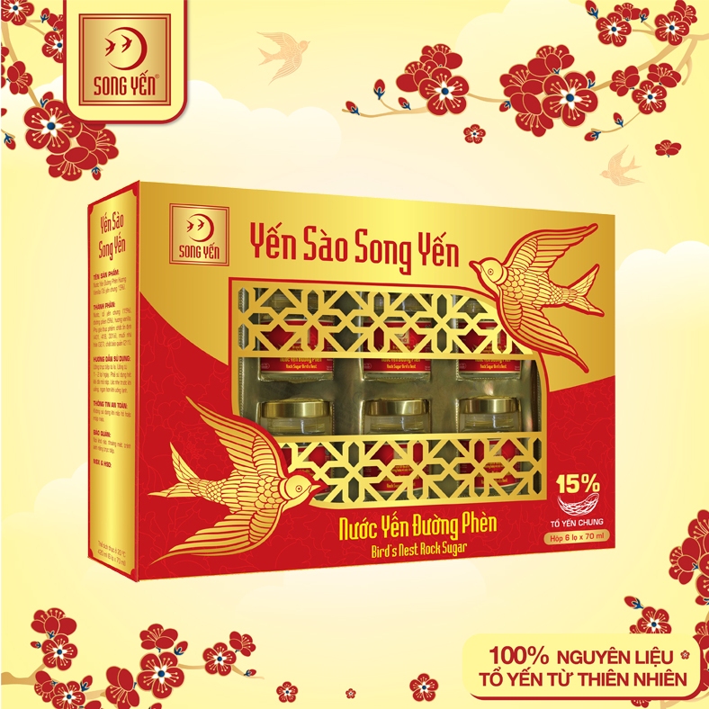 Nước Yến Đường Phèn 15% Song Yến (Lốc 6 Lọ x 70ml)