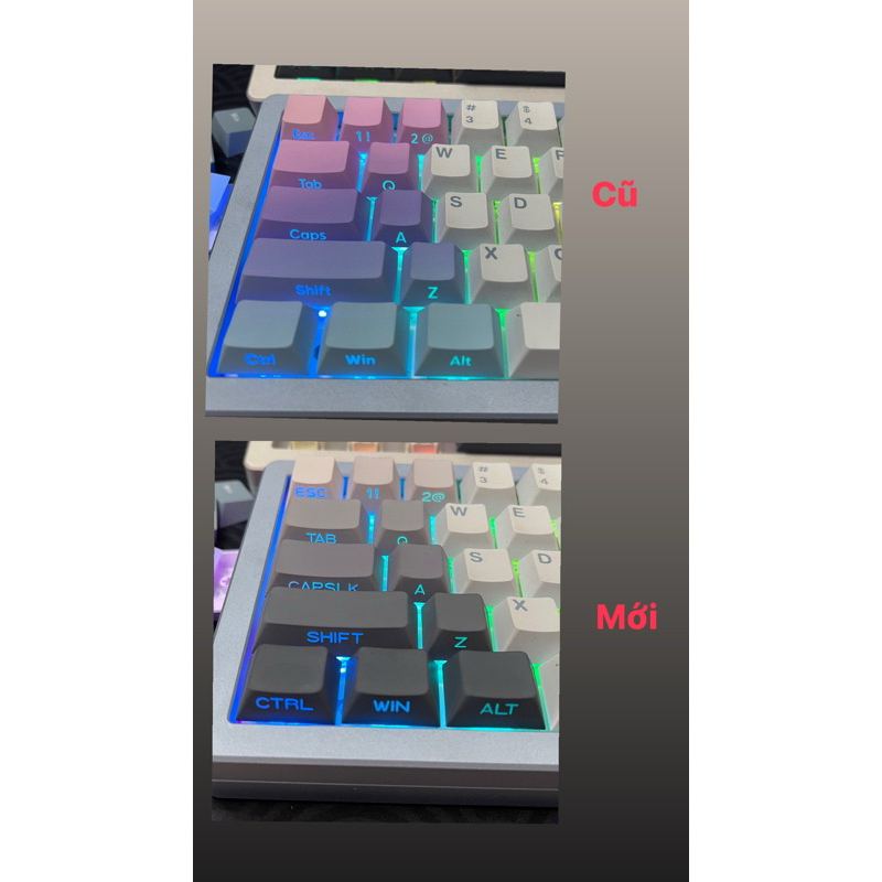 KEYCAP GRADIENT SIDE PRINT XUYÊN LED CẠNH | PBT DOUBLE SHOT | CHERRY PROFILE