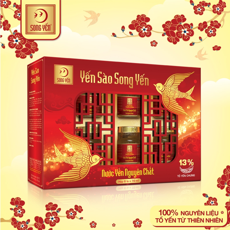 Combo 1 Lốc Nước Yến Nguyên Chất Song Yến + 1 Lốc Nước Yến Isomalt Song Yến