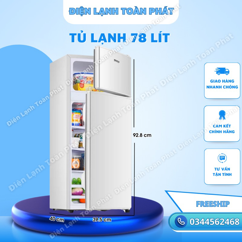 Tủ lạnh mini 78lít , tủ lạnh mini có ngăn đá,tiết kiệm điện ,dùng để trữ sữa mẹ, phù hợp gia đình nhỏ