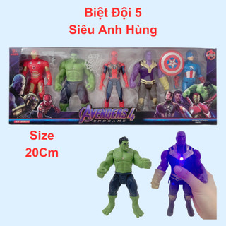 Đồ chơi mô hình siêu nhân biệt đội siêu anh hùng cao 20cm cử động khớp đèn led siêu sáng chất liệu cực bền