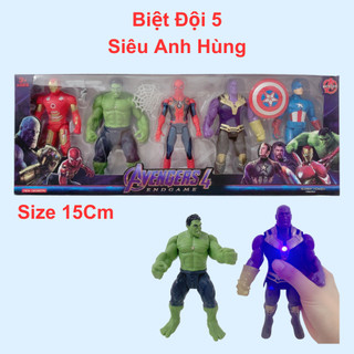 Mô hình siêu anh hùng biệt đội siêu nhân cao 15cm có đèn led cử động khớp siêu linh hoạt (2165)