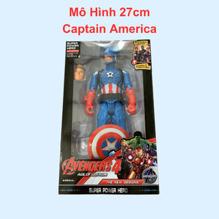Mô hình đội trưởng Mỹ Captain America cao 27cm cử động khớp có đèn led siêu sáng