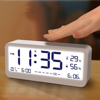 Đồng hồ led để bàn báo thức Đồng Hồ Báo Thức Kỹ Thuật Số màn hình LCD đo nhiệt độ và độ ẩm Có Chế Độ Báo Thức Kép