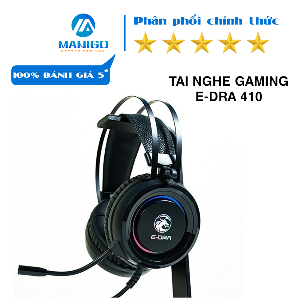 Tai Nghe Gaming Chụp tai Edra EH410 PRO có mic âm thanh giả lập 7.1 led RGB - hàng chính hãng bảo hành 24 tháng