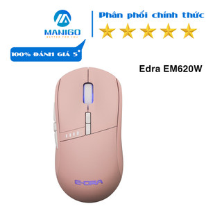 Chuột không dây Gaming EDRA EM620W PINK, MÀU HỒNG Huano Switch 20M 5000 DPI, LED RGB, kết nối Wireless Có phần mềm điều